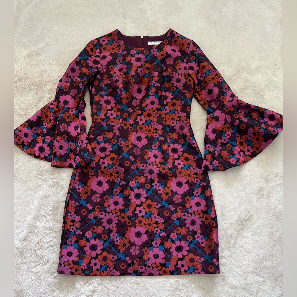 Trina Turk Floral Bell Sleeve Dress - Size 4